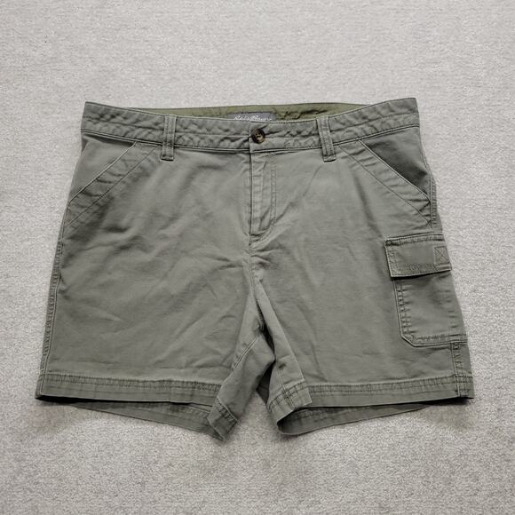 Eddie Bauer Pants - Eddie Bauer Women's Size 12 Olive Green Cargo Shorts Outdoor Hiking Casual
